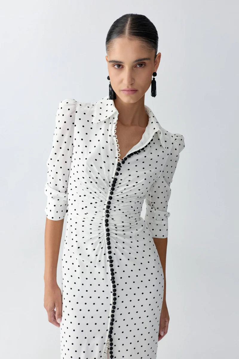 Polka Dot Shirt Dress - Image 2