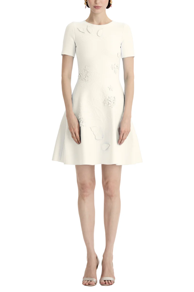 Porcelain Flower Appliqué Dress - Image 4