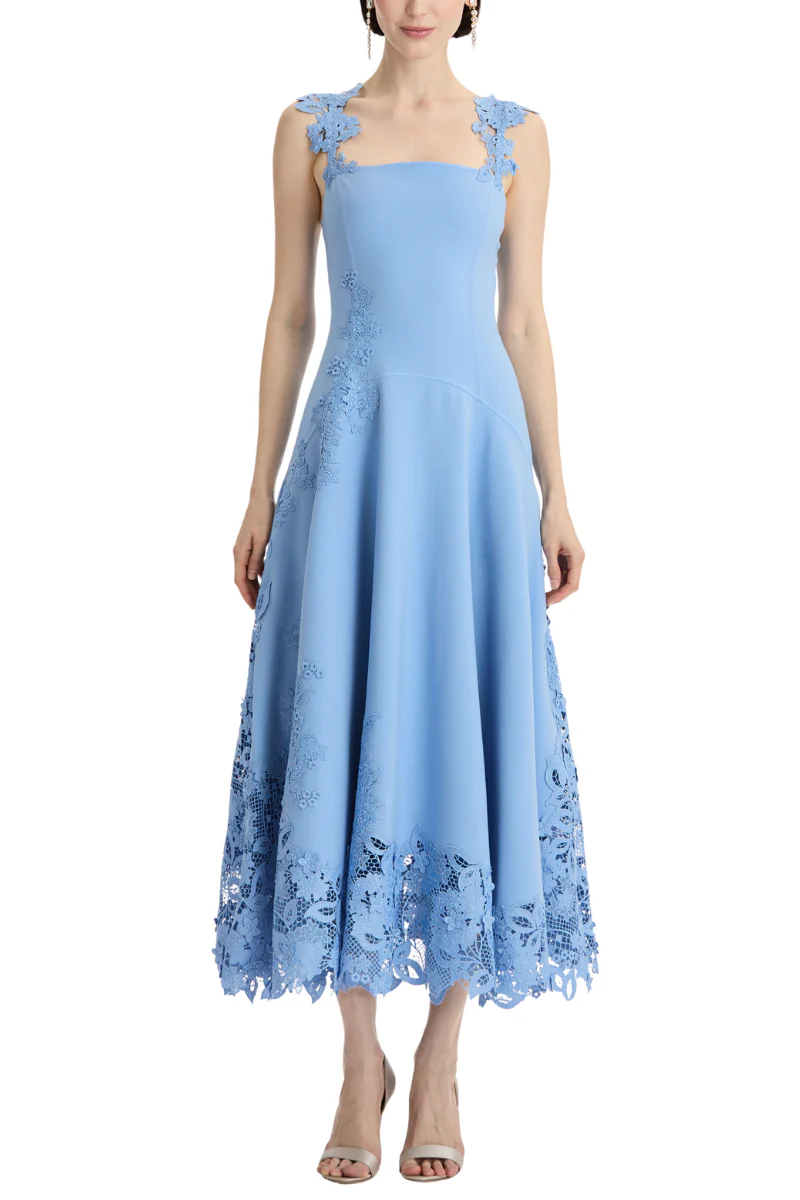 Porcelain Flower Guipure Dress