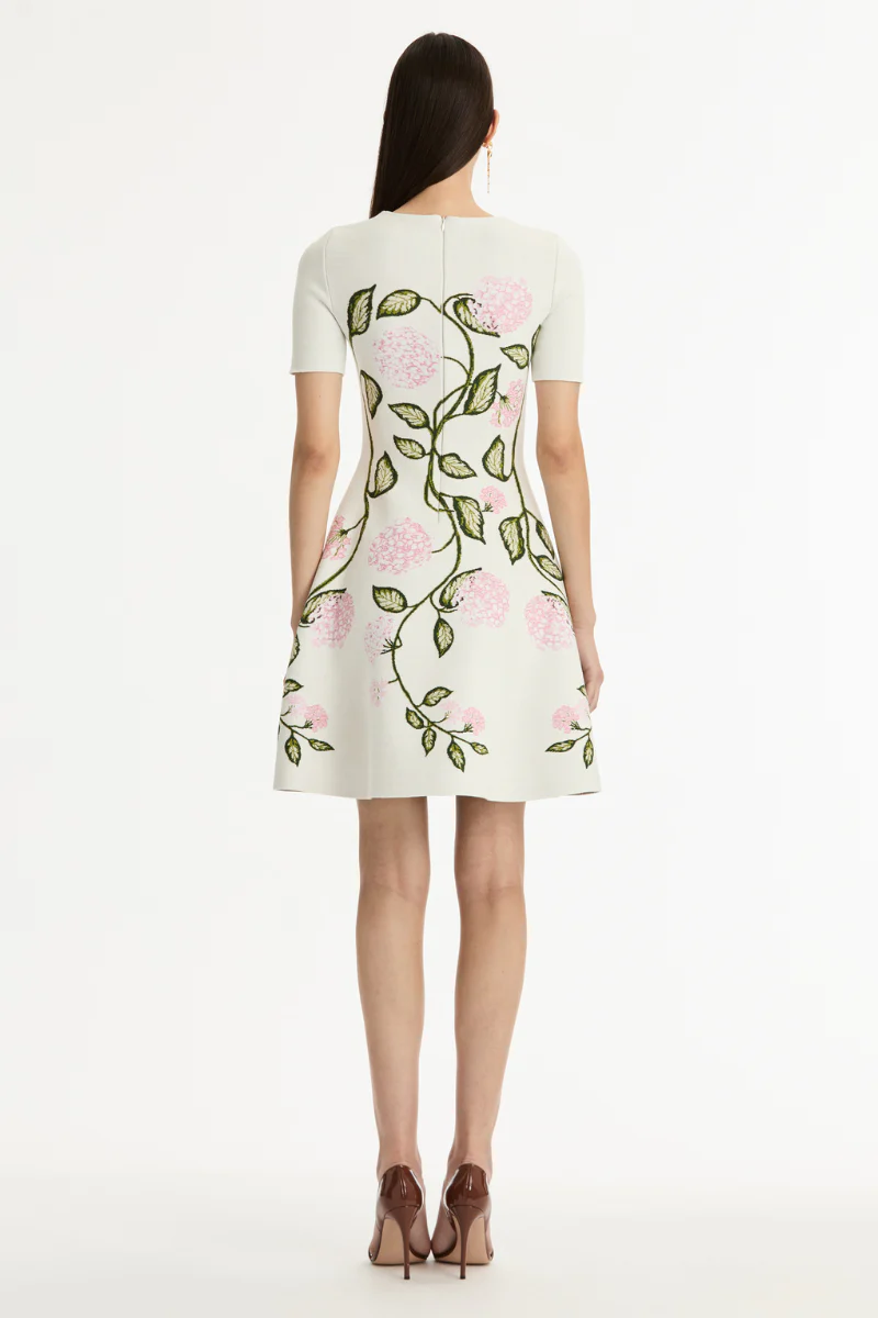 Porcelain Flower Jacquard Dress - Image 3