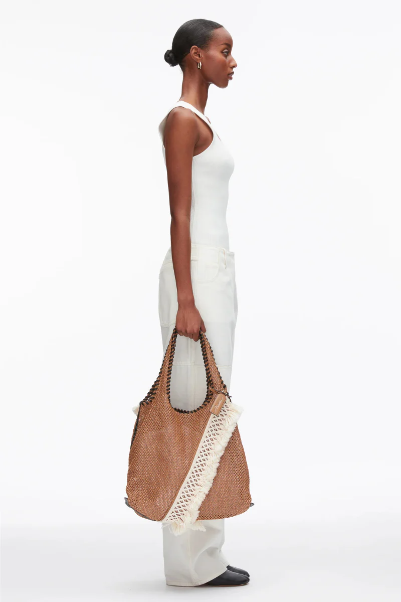 Raffia Fringe Market Tote - Image 2