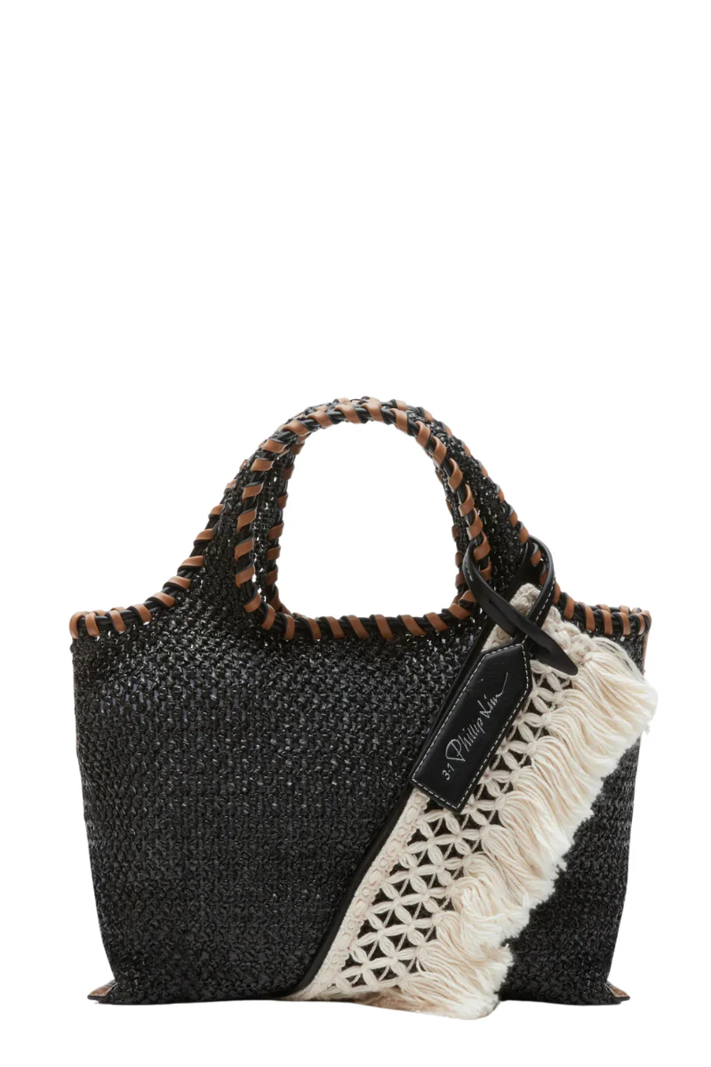 Raffia Fringe Mini Market Tote