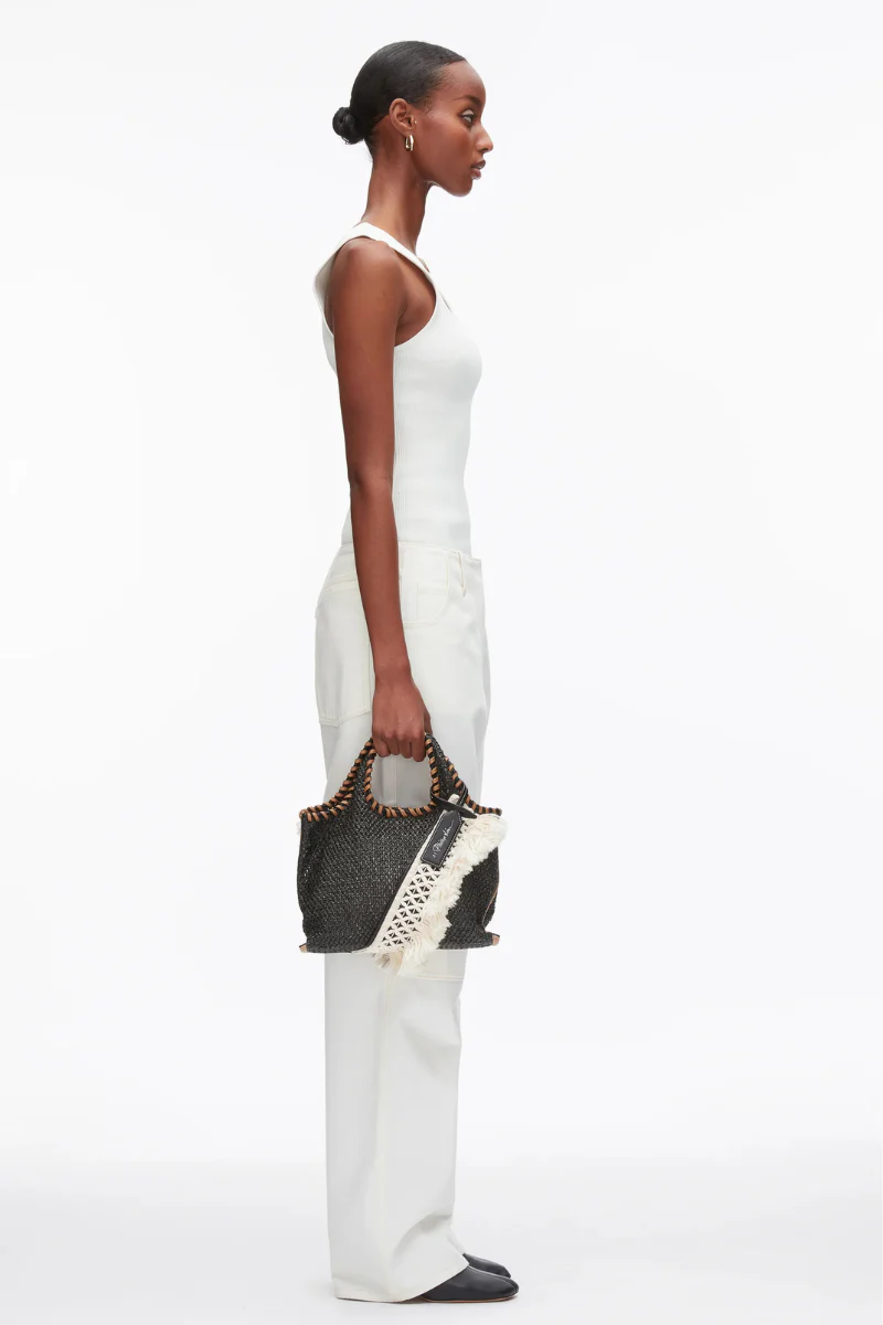 Raffia Fringe Mini Market Tote - Image 2