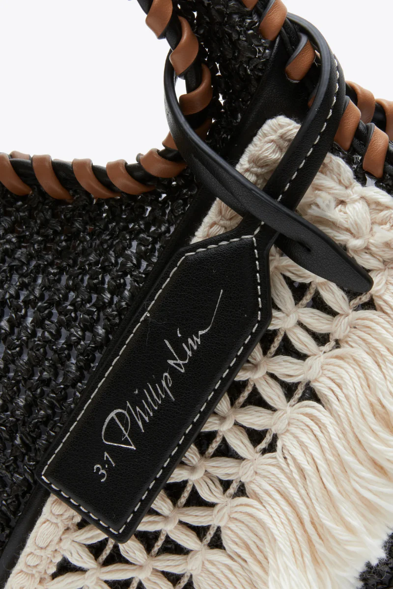 Raffia Fringe Mini Market Tote - Image 4
