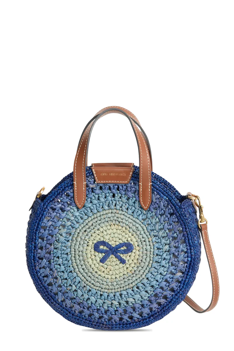 Raffia Small Round Bow Tote