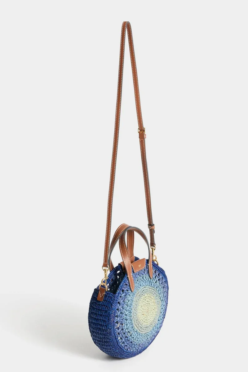 Raffia Small Round Bow Tote - Image 2