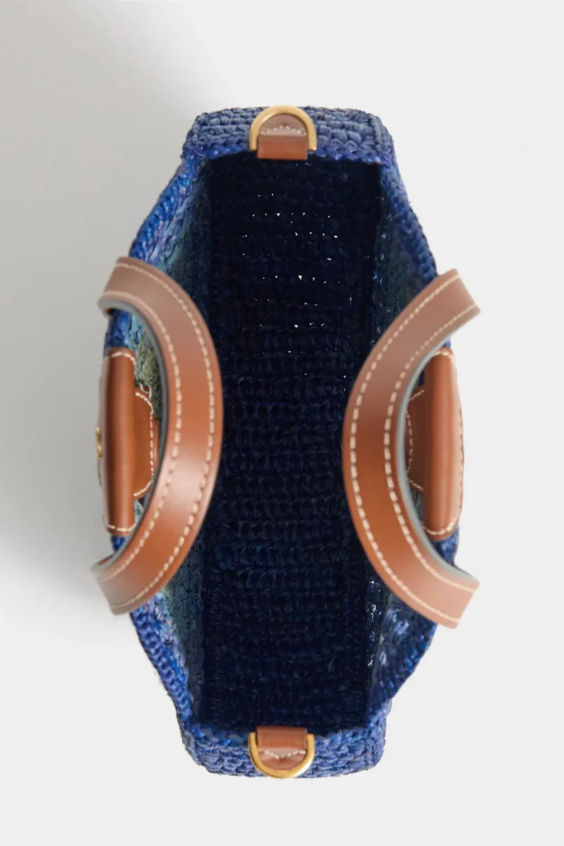 Raffia Small Round Bow Tote - Image 3