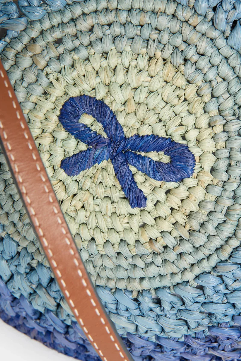 Raffia Small Round Bow Tote - Image 5