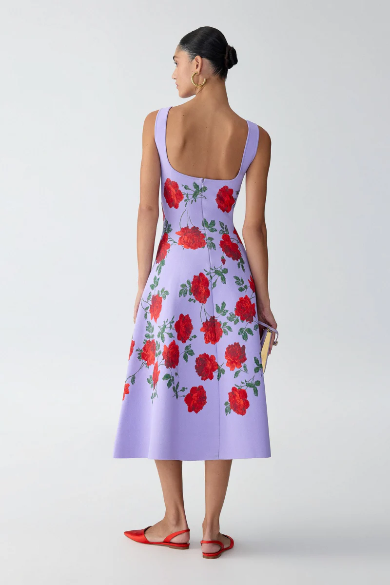 Rose Jacquard Dress - Image 3