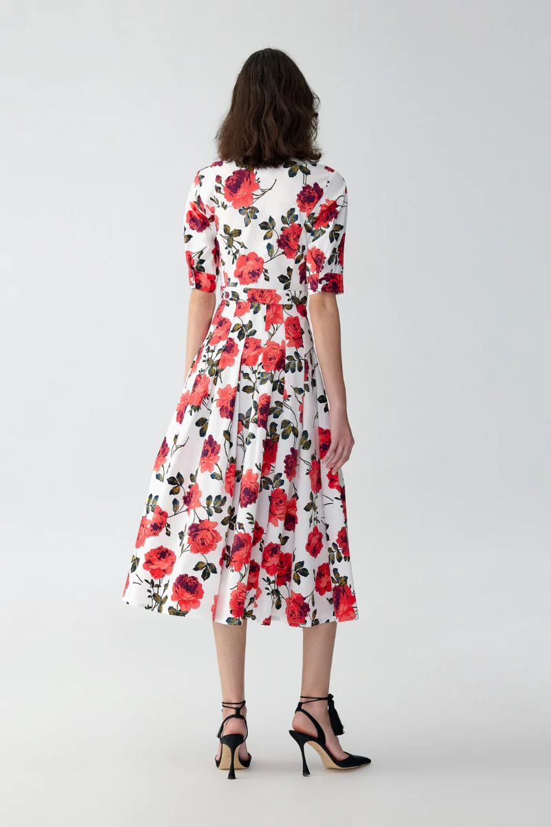 Rose-Print Shirt Dress - Image 2