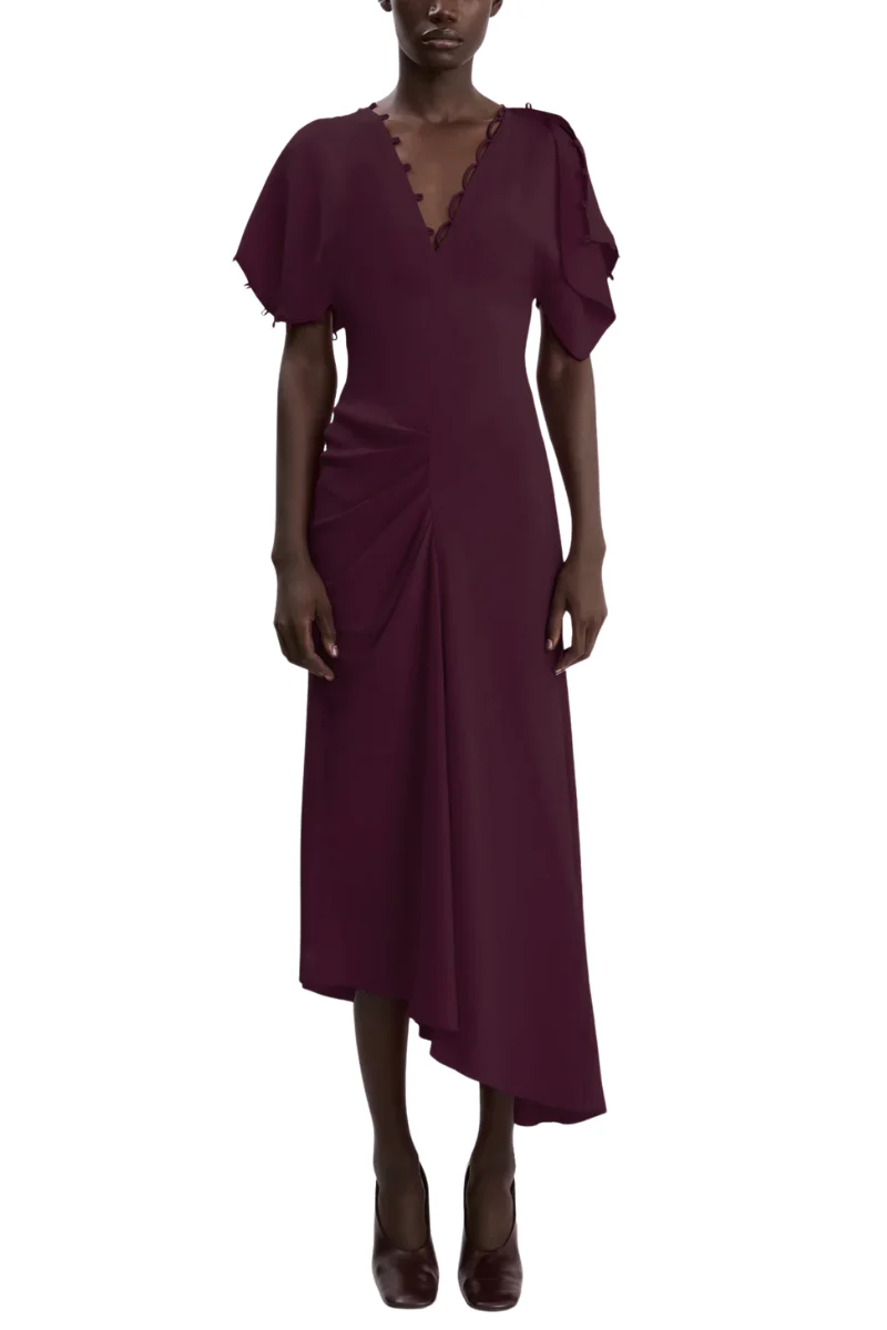 Rouleaux Detail Midi Dress