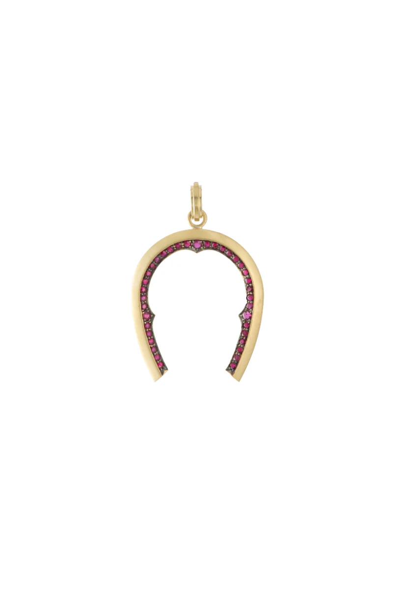 Ruby Horseshoe Pendant