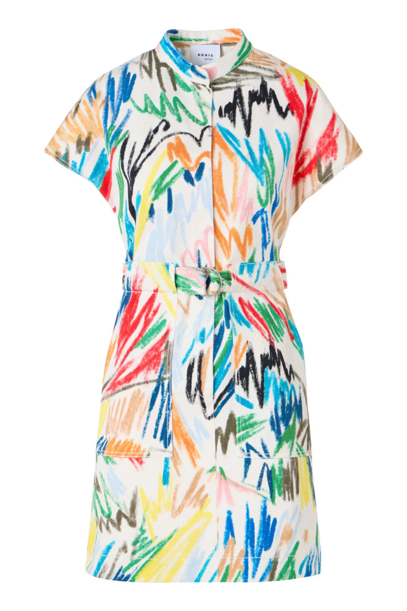Scribble Print Mini Dress