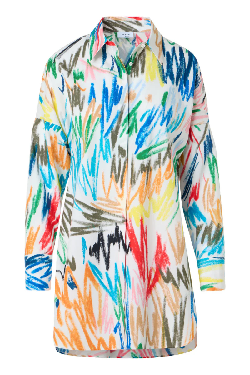 Scribble Print Tunic Blouse