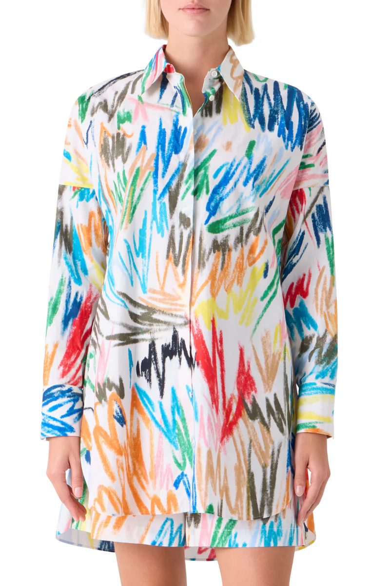Scribble Print Tunic Blouse - Image 2