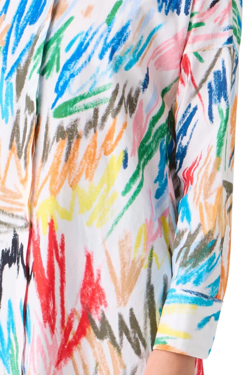 Scribble Print Tunic Blouse - Image 3