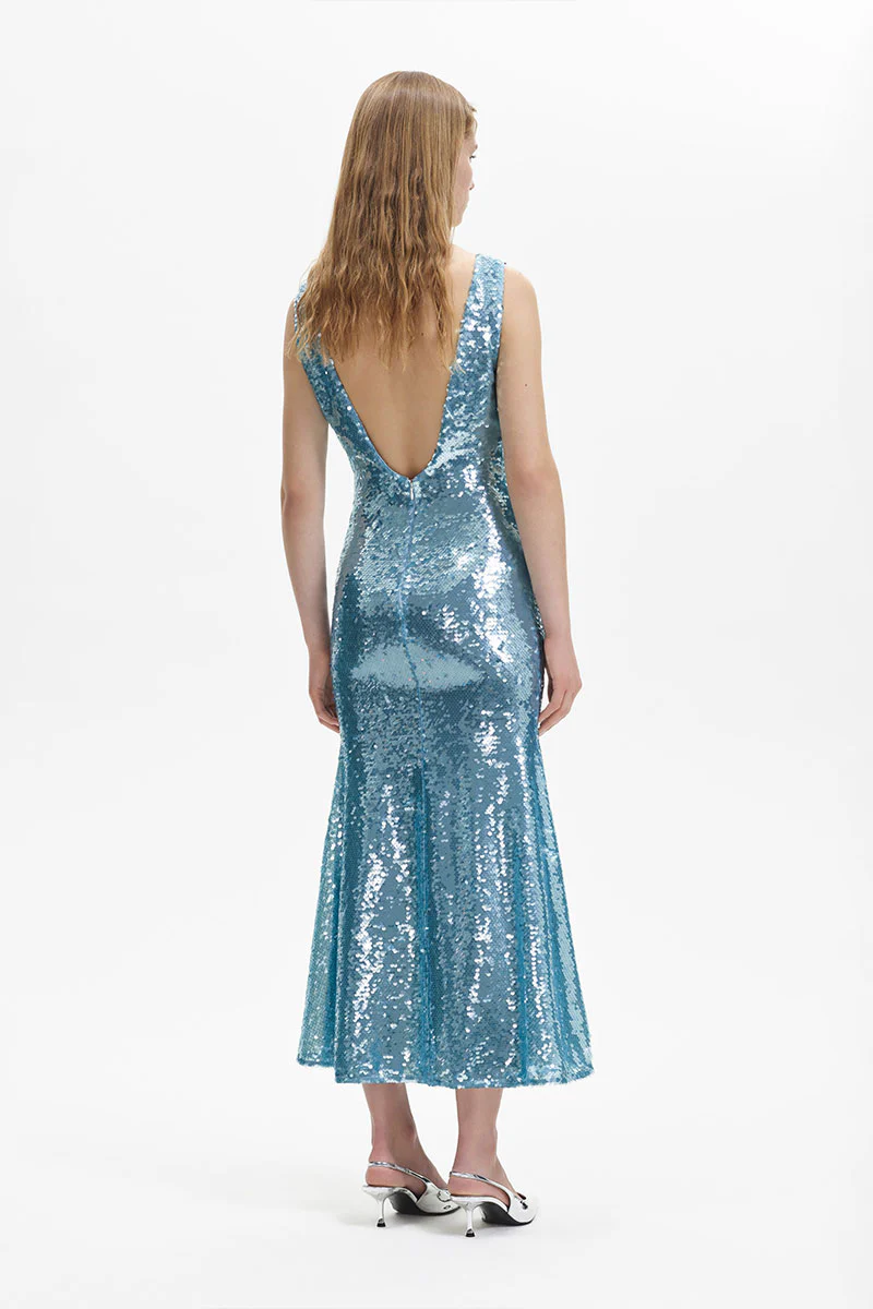 Sequin V Neck Maxi Dress - Image 3