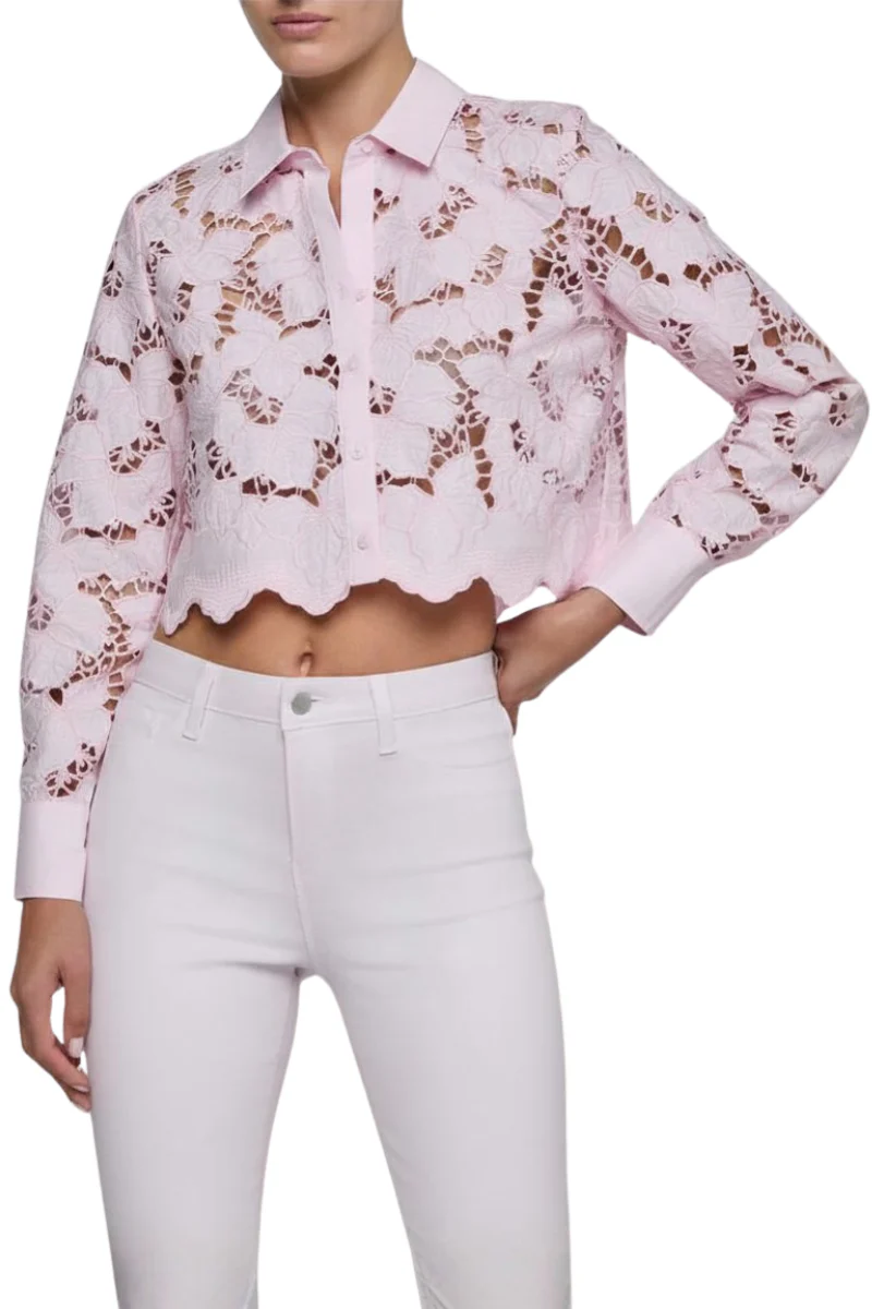 Seychelle Cropped Eyelet Blouse
