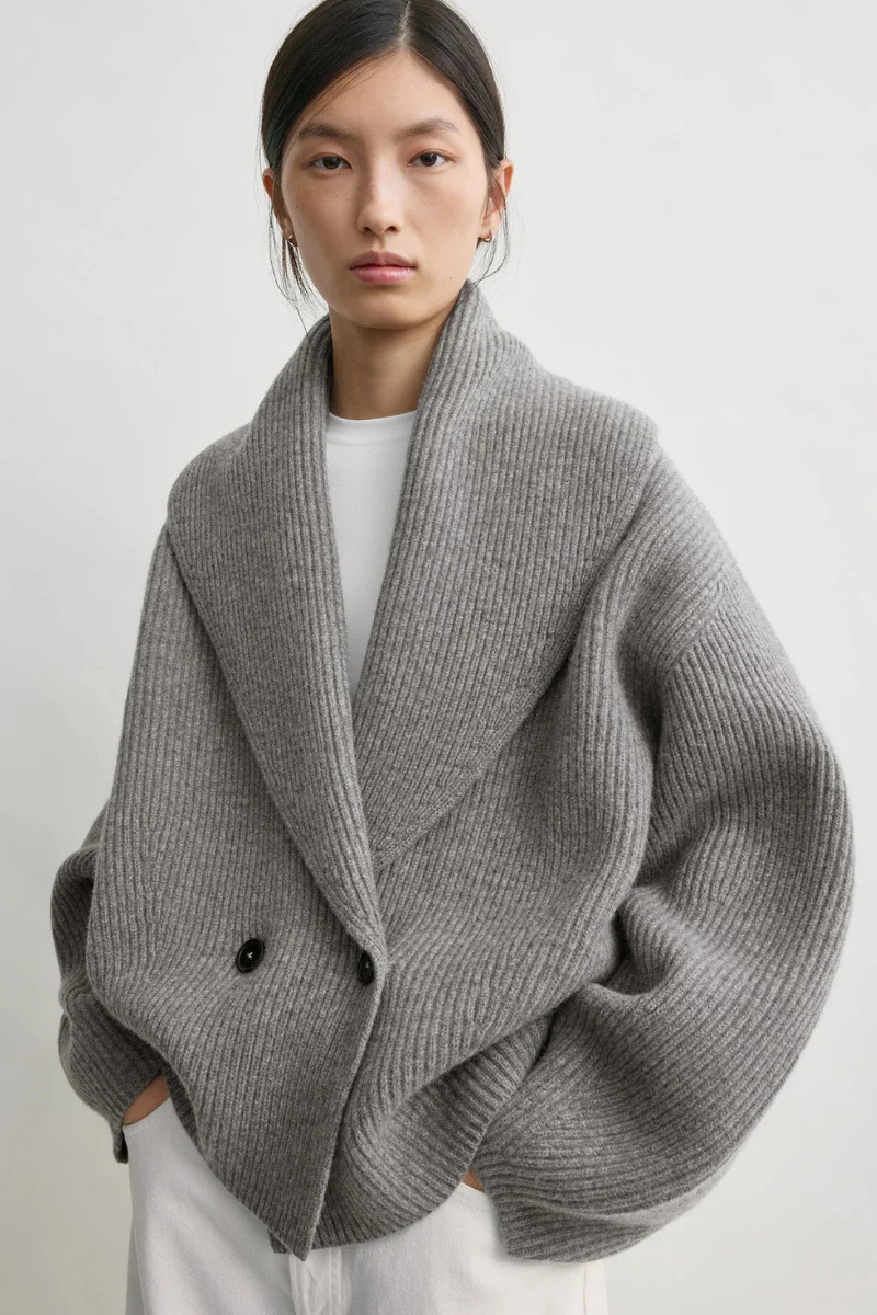 Shawl Lapel Cardigan - Image 3