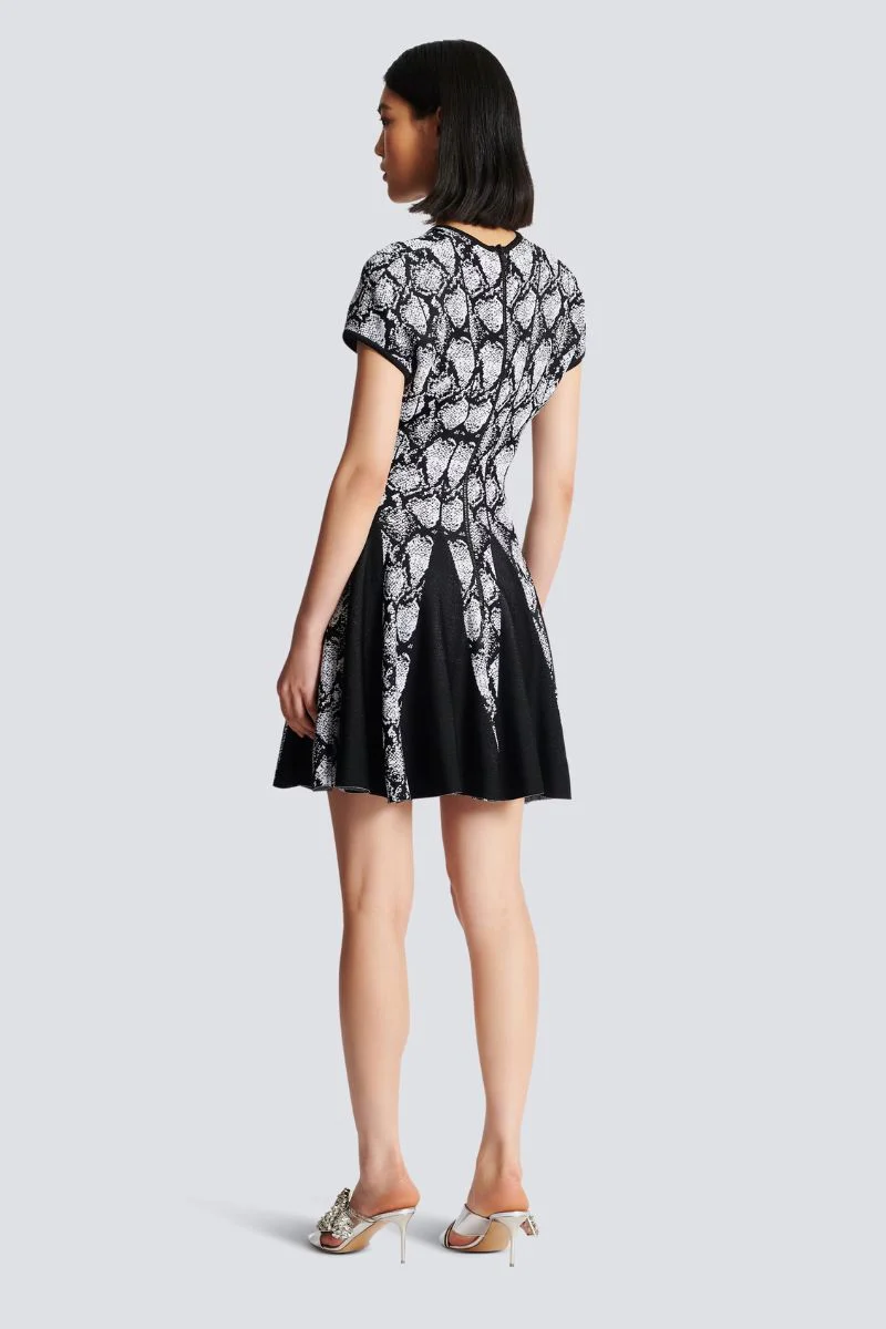 Snakeskin Jacquard Dress - Image 3