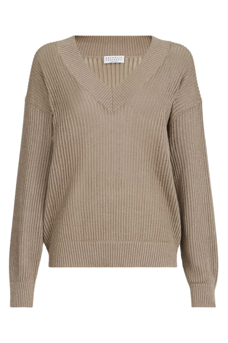 Sparkling Ribbed Net Sweater