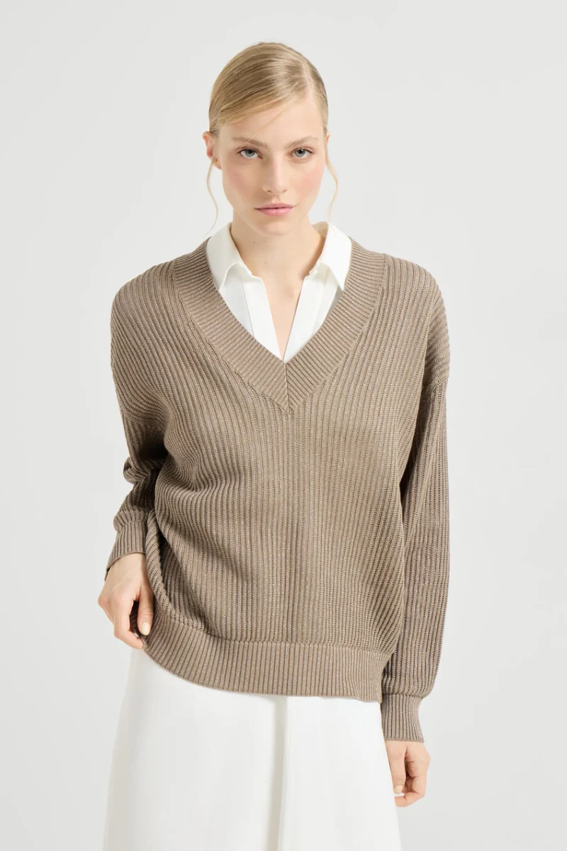 Sparkling Ribbed Net Sweater - Image 2