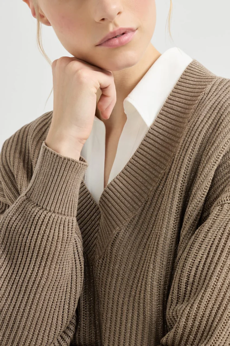Sparkling Ribbed Net Sweater - Image 3