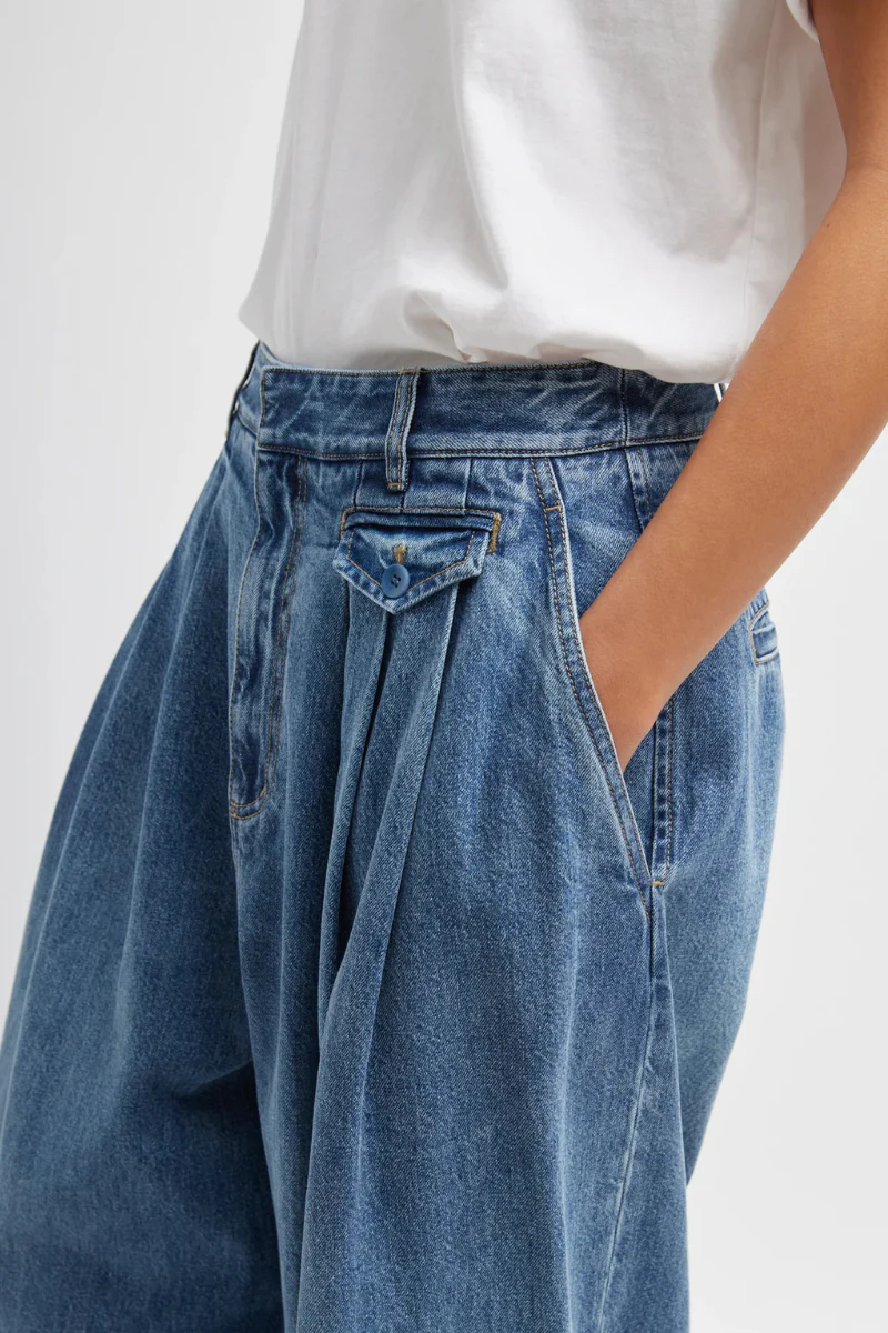 Spring Denim Triple Pleat Jean - Image 5