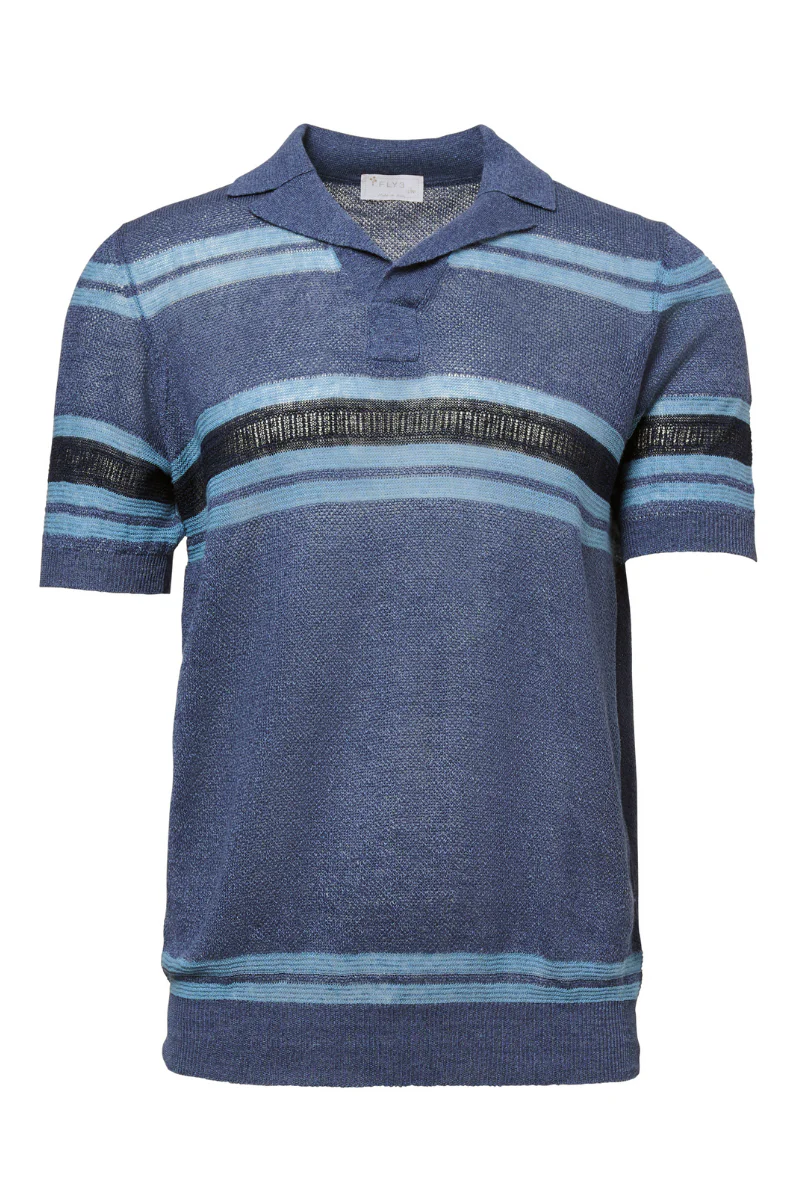 Striped Johnny Collar Polo