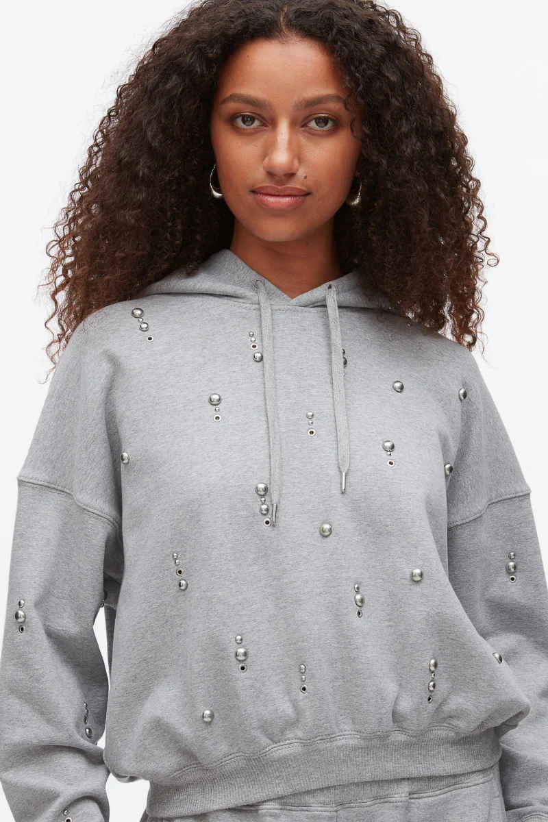 Stud Embellished Hoodie - Image 2