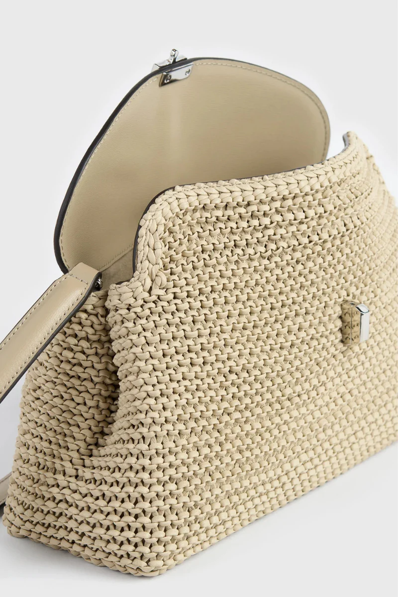 T-Lock Woven Leather Clutch - Image 3