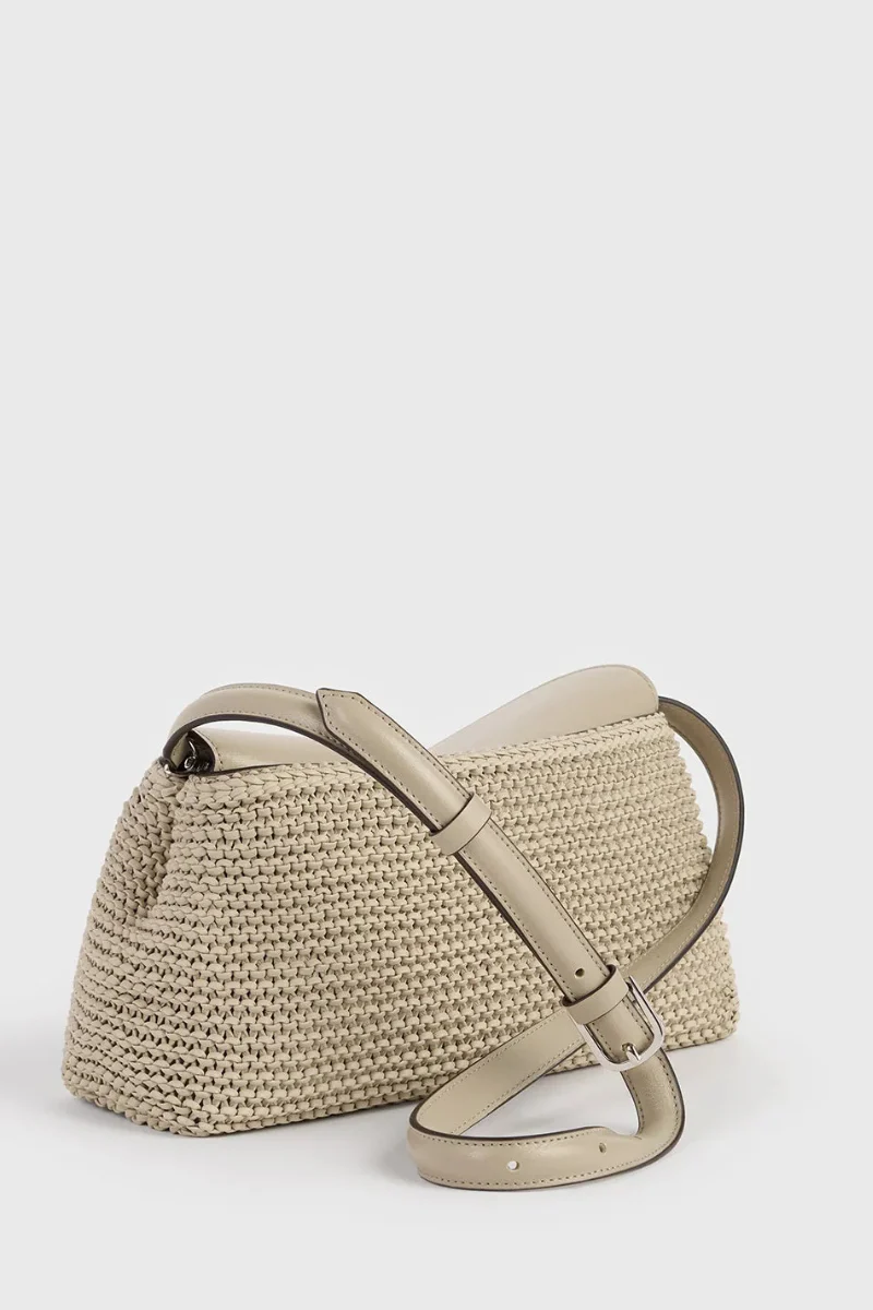T-Lock Woven Leather Clutch - Image 4