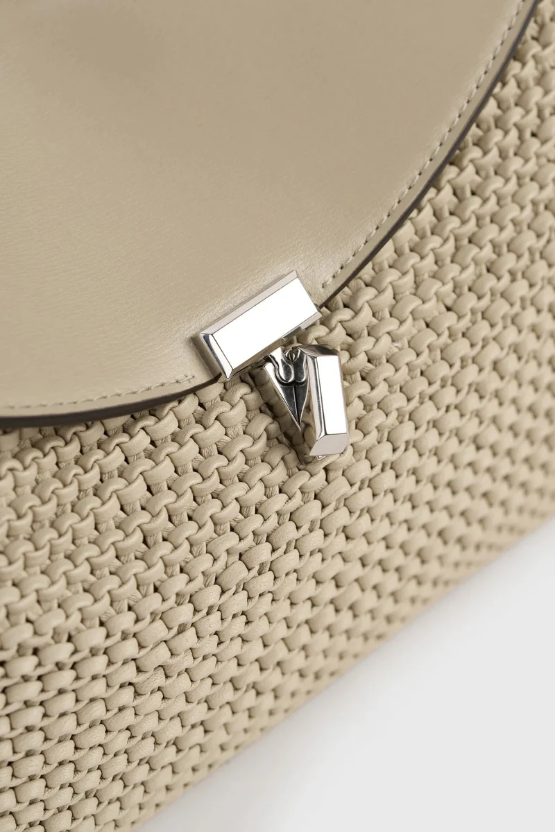 T-Lock Woven Leather Clutch - Image 5