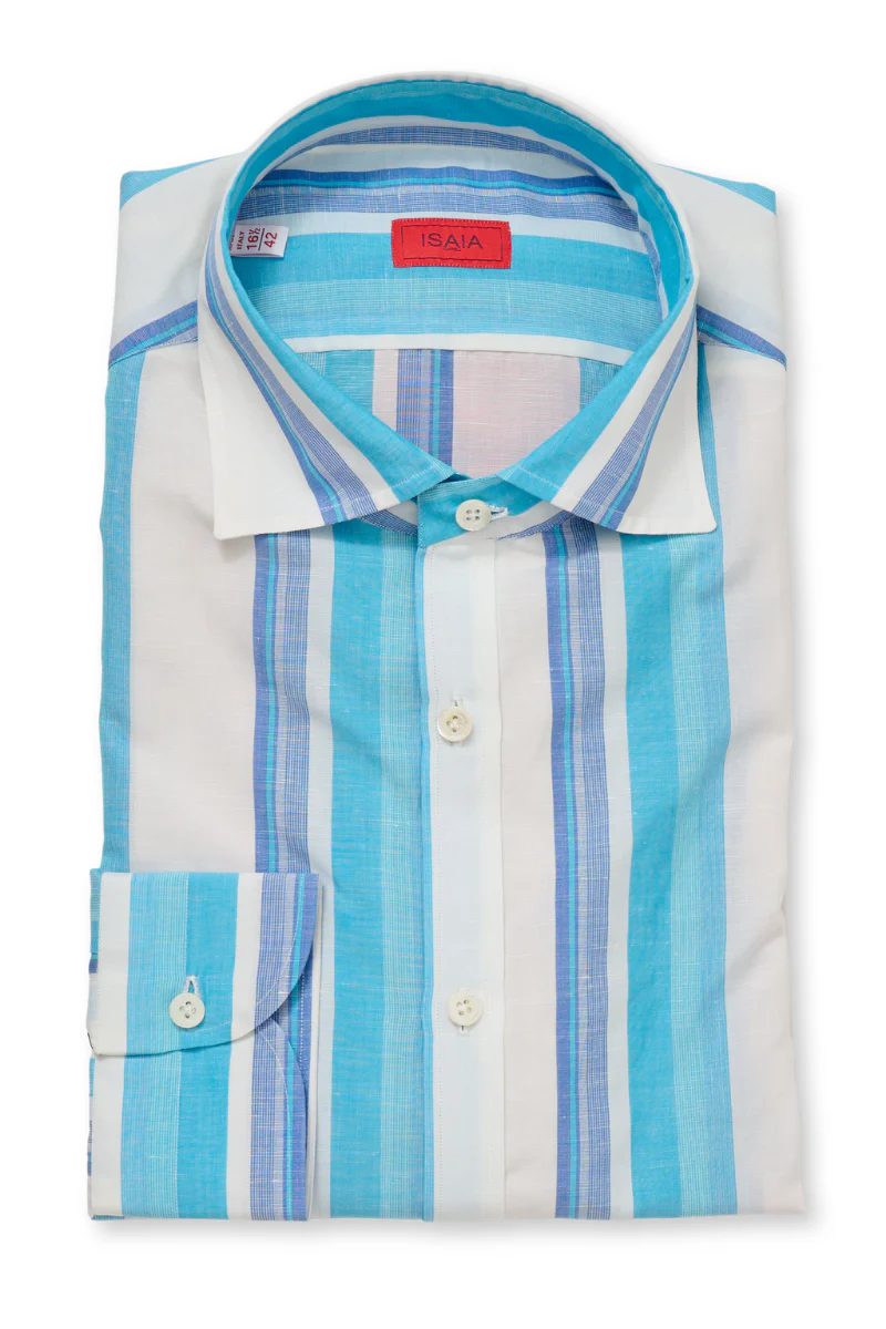 Teal Striped Shirt