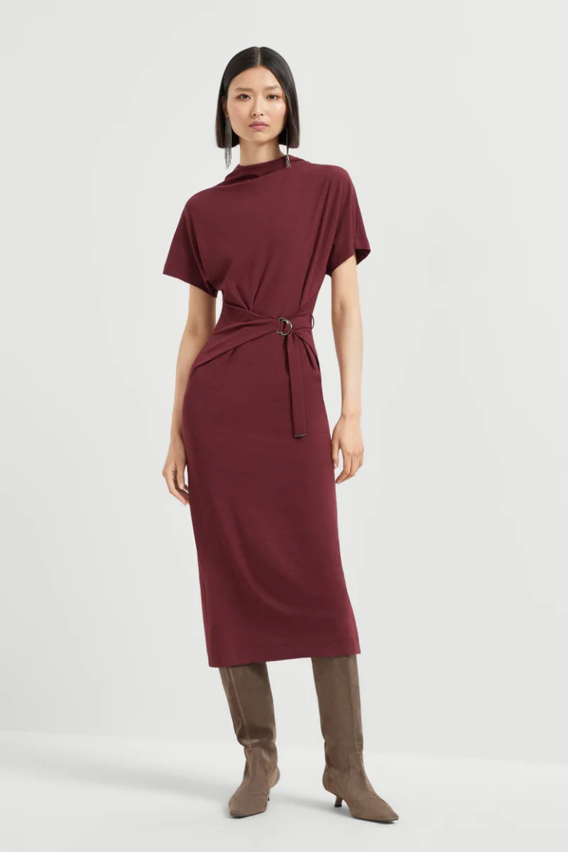Techno Jersey Wrap Belt Dress - Image 2
