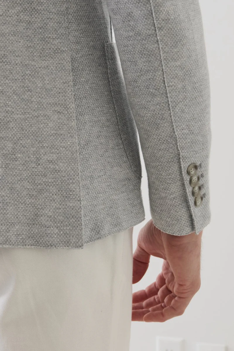 Textured Raw Edge Blazer - Image 3