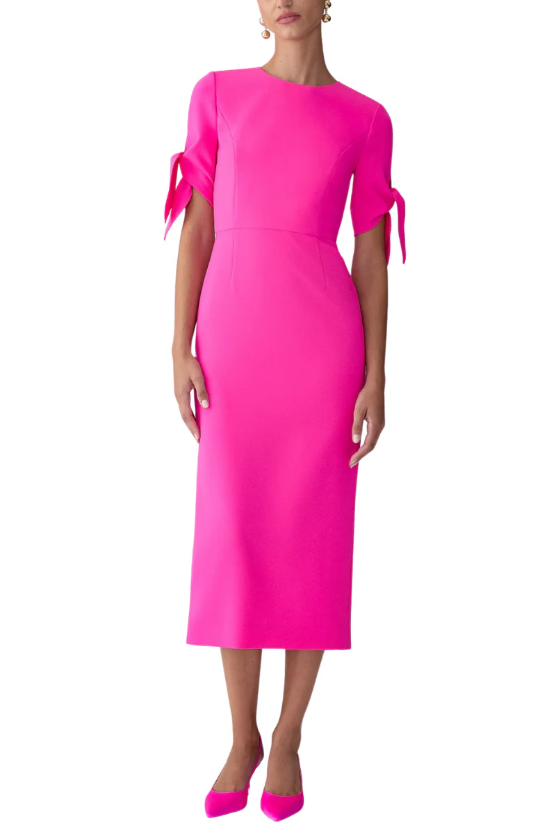 Tie-Sleeve Midi Dress