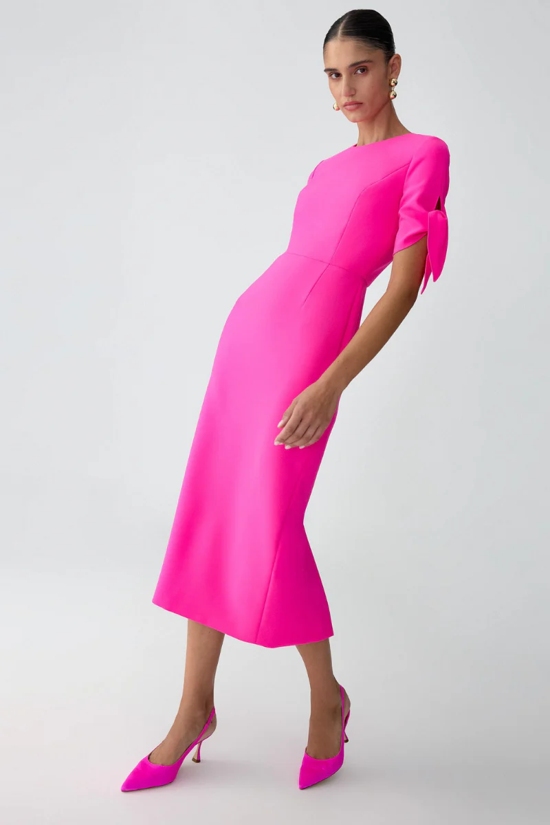 Tie-Sleeve Midi Dress - Image 2