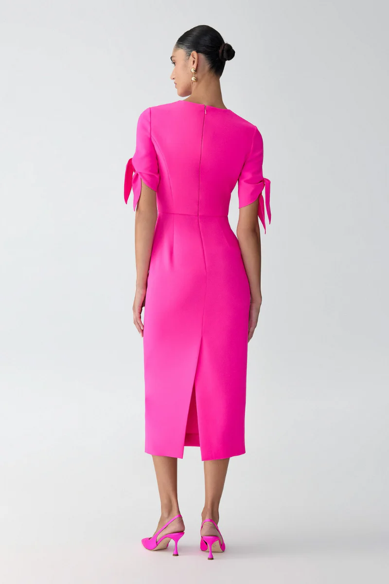 Tie-Sleeve Midi Dress - Image 3