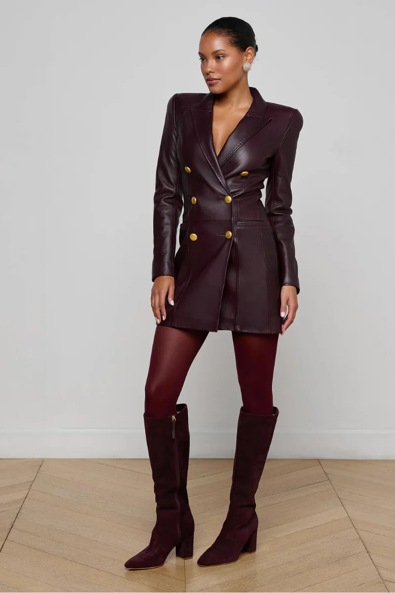 Tora Leather Blazer Dress - Image 2