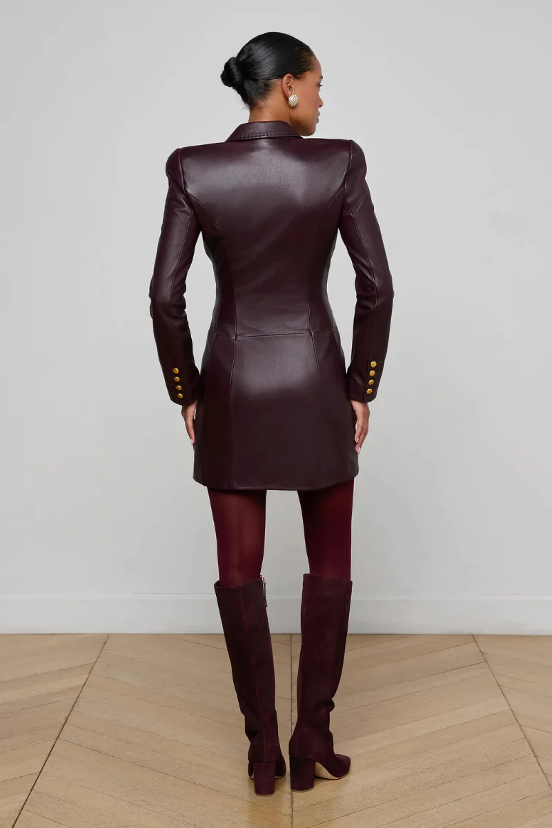 Tora Leather Blazer Dress - Image 3