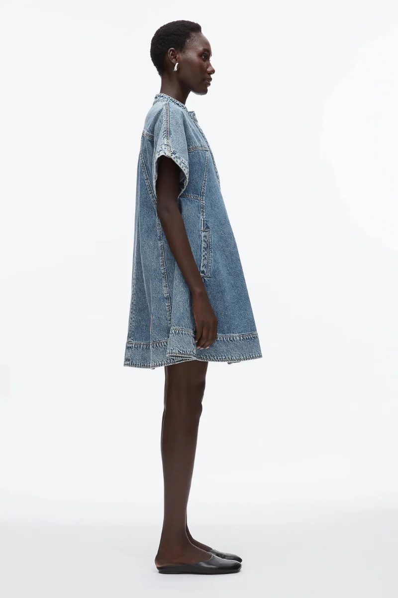 Trapeze Light Denim Dress - Image 3