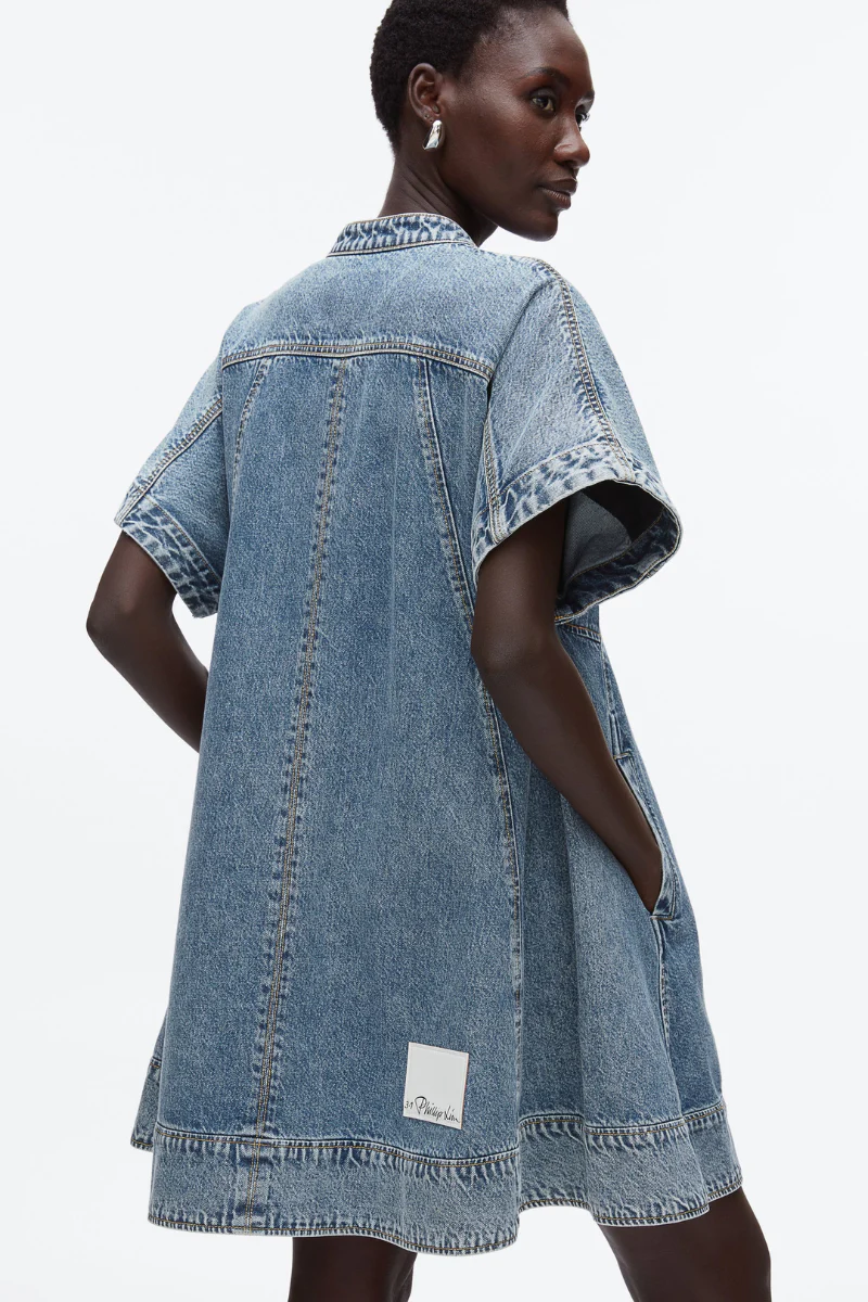 Trapeze Light Denim Dress - Image 4