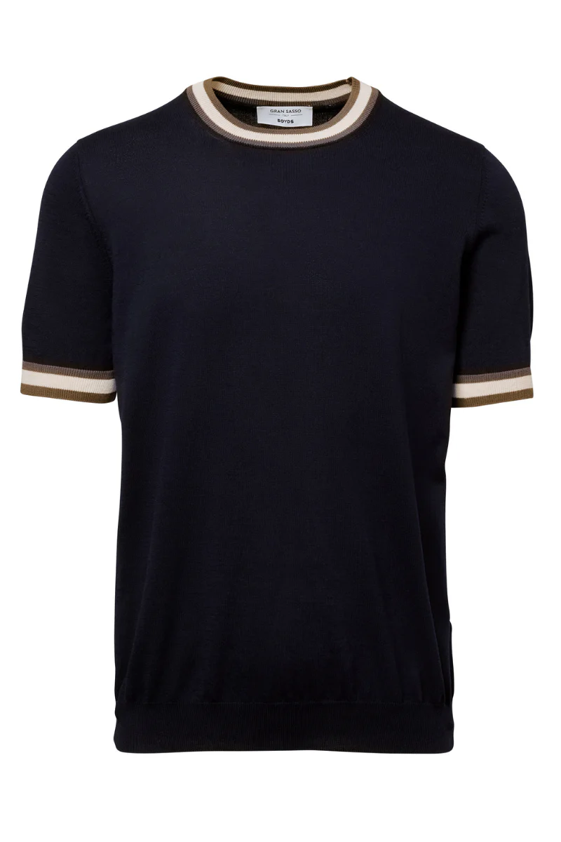Trimmed Short Sleeve Crew
