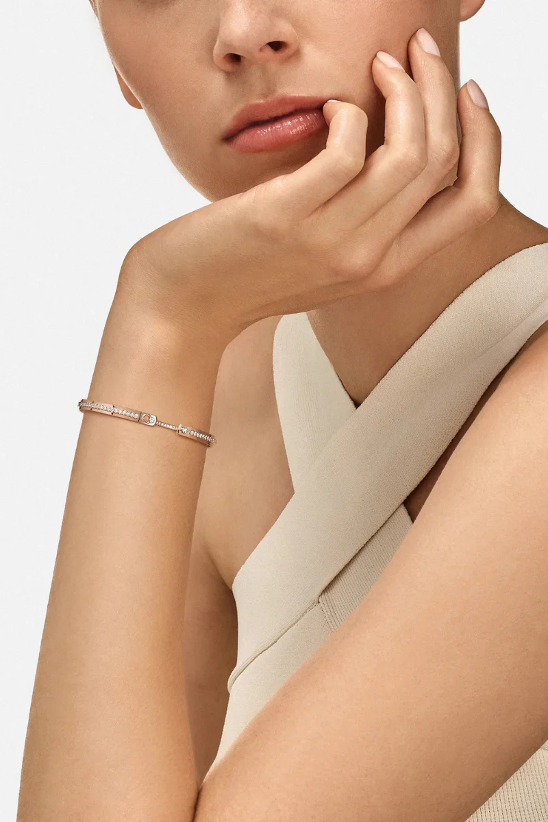 Tuxedo Mood Bangle, 4mm - Image 3