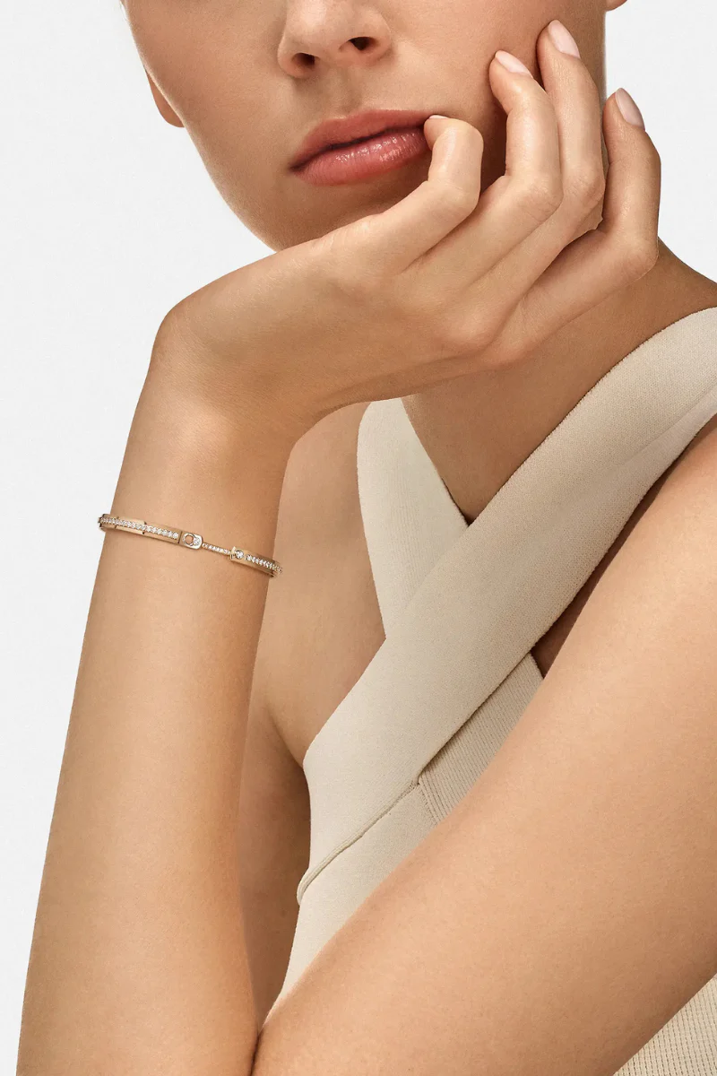 Tuxedo Mood Bangle, 4mm - Image 2