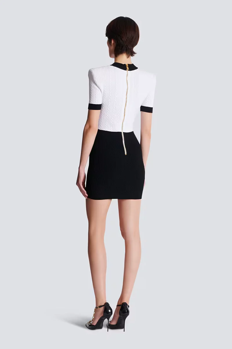 Two-Tone Cableknit Dress - Image 3