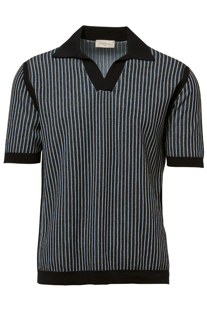 Two Tone Pinstripe Stitch Polo