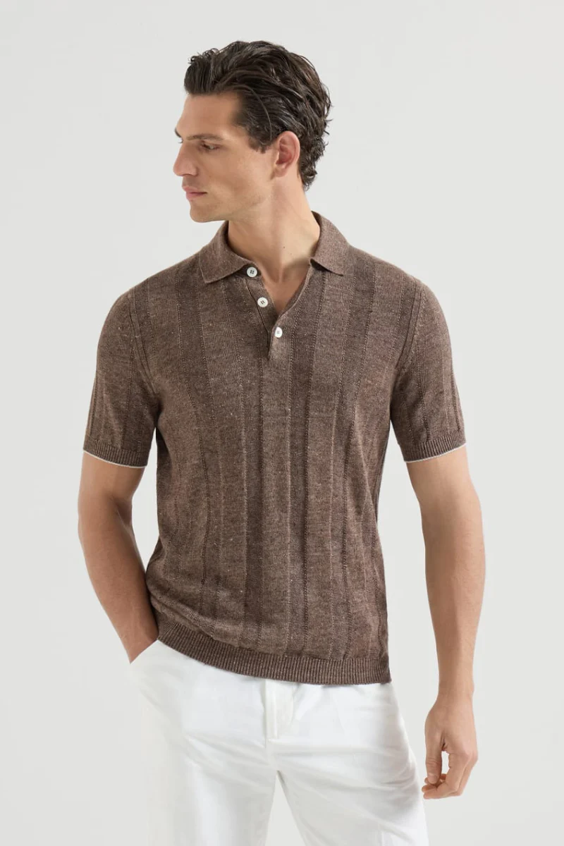 Wide Rib Knit Polo - Image 3