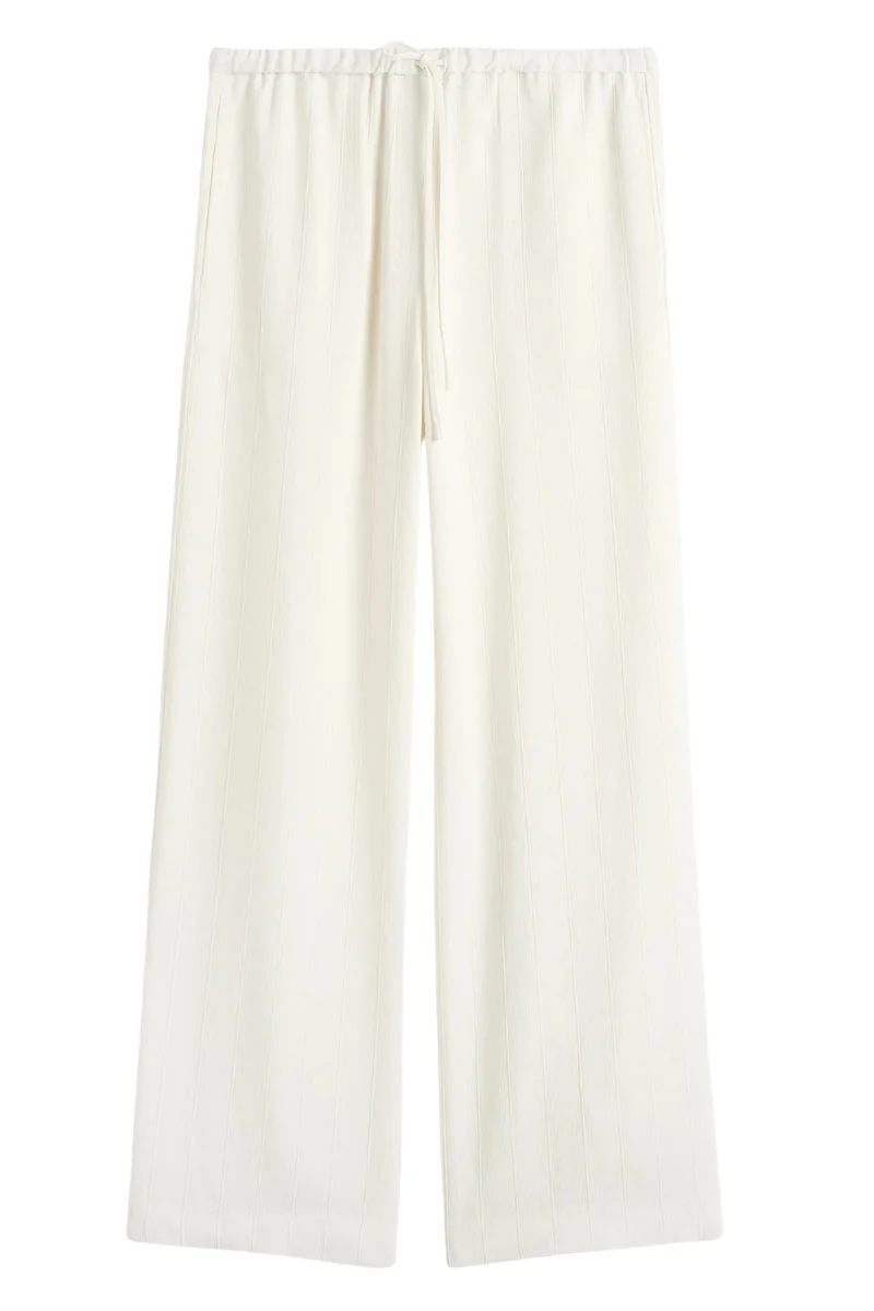 Woven Stripe Drawstring Trousers